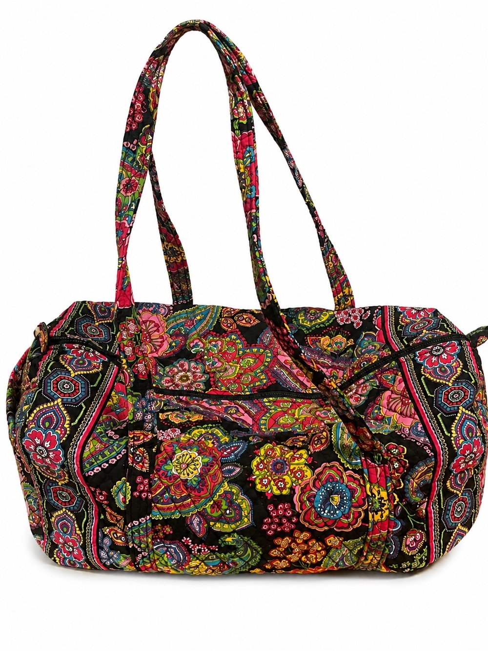Vera Bradley Black Multi Floral Paisley Travel Tote